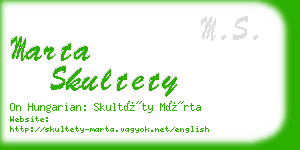 marta skultety business card